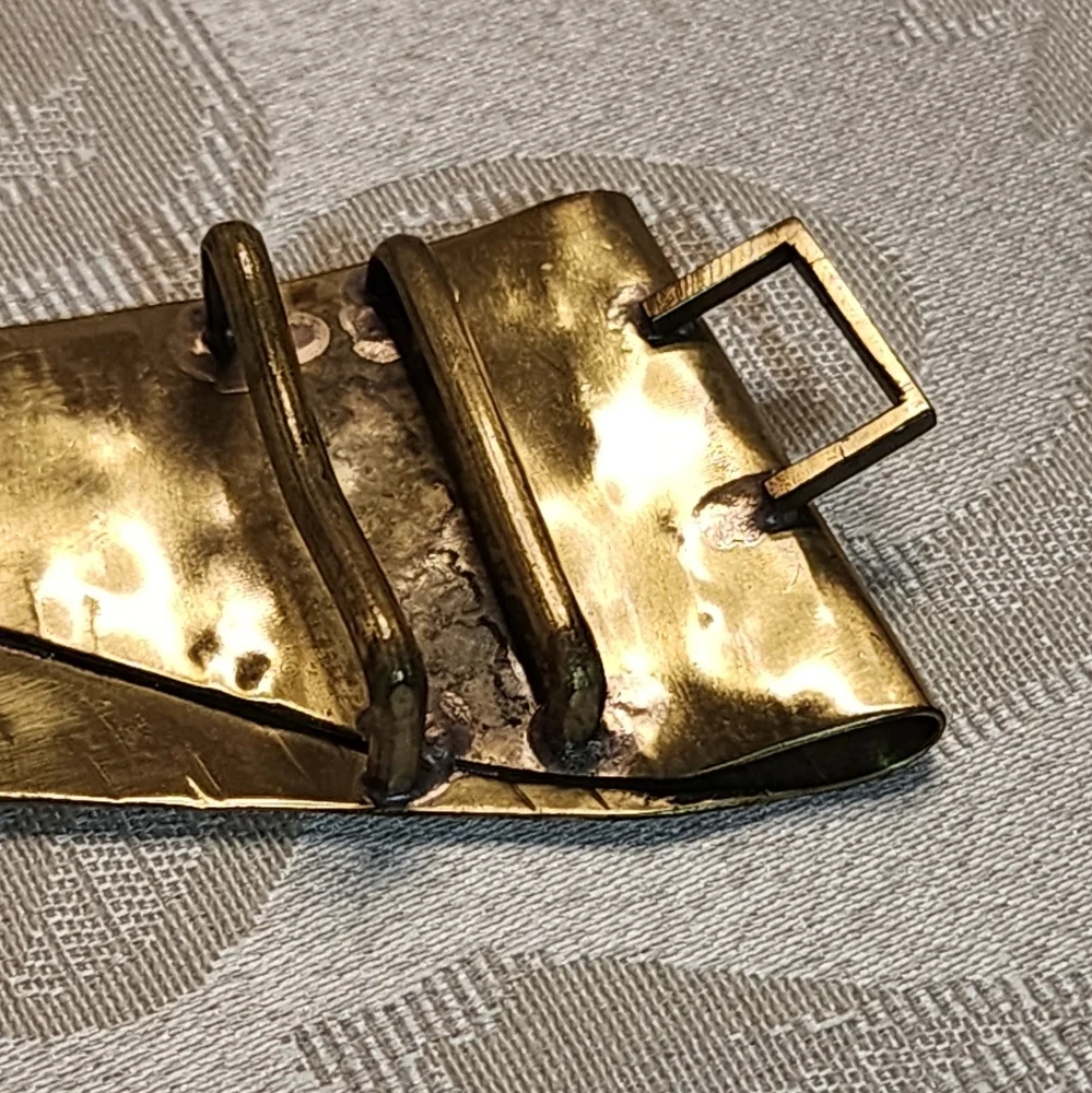 Vintage 80s Gold Tone Metal Belt Buckle